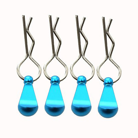 Bent-Up Color Body Clips (4) for 1/8, 1/7 & 1/5 RC Cars & Trucks (LxW=34x12mm)