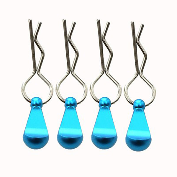 Bent-Up Color Body Clips (4) for 1/8, 1/7 & 1/5 RC Cars & Trucks (LxW=34x12mm)