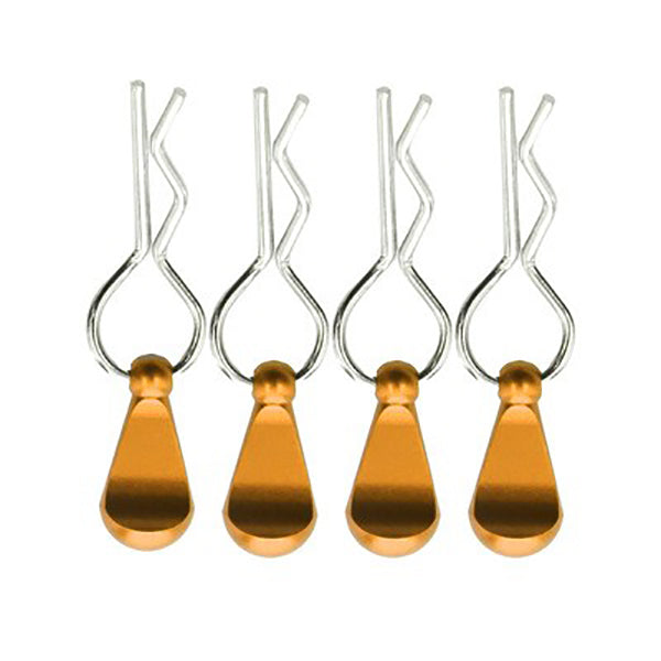 Bent-Up Color Body Clips (4) for 1/8, 1/7 & 1/5 RC Cars & Trucks (LxW=34x12mm)