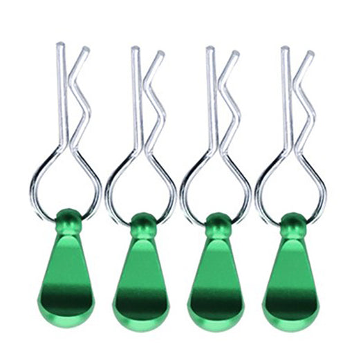Bent-Up Color Body Clips (4) for 1/8, 1/7 & 1/5 RC Cars & Trucks (LxW=34x12mm)