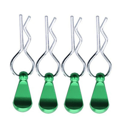 Bent-Up Color Body Clips (4) for 1/8, 1/7 & 1/5 RC Cars & Trucks (LxW=34x12mm)