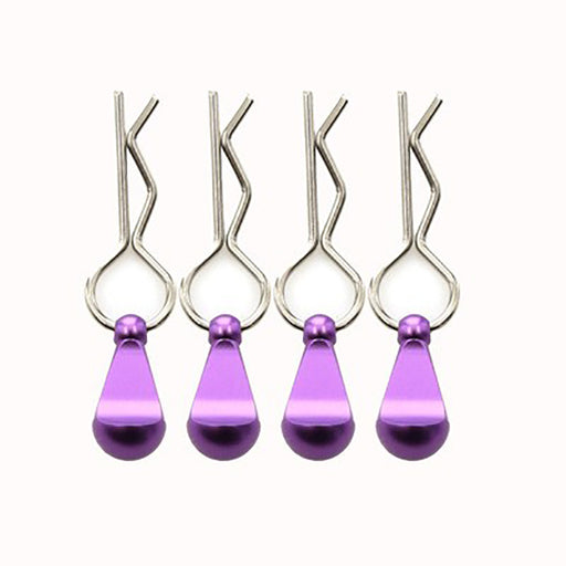 Bent-Up Color Body Clips (4) for 1/8, 1/7 & 1/5 RC Cars & Trucks (LxW=34x12mm)
