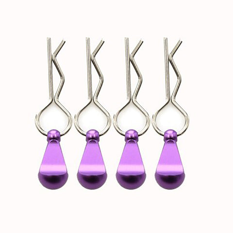 Bent-Up Color Body Clips (4) for 1/8, 1/7 & 1/5 RC Cars & Trucks (LxW=34x12mm)