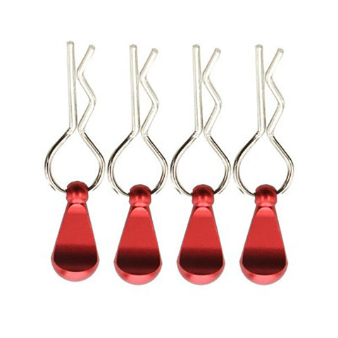 Bent-Up Color Body Clips (4) for 1/8, 1/7 & 1/5 RC Cars & Trucks (LxW=34x12mm)