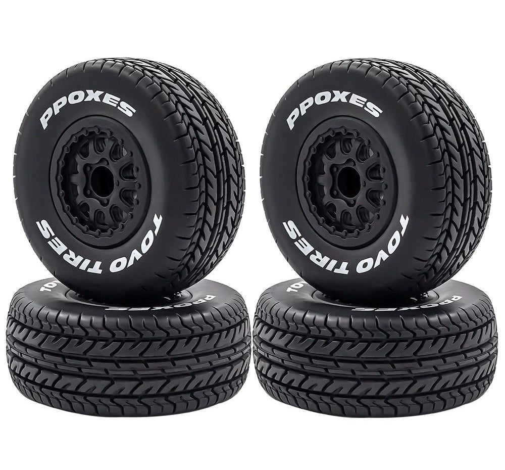 Short Course 2.2/3.0 Wheel for 12mm Hex & Tire Set (4) 1/10 Scale (O.D.=110mm)