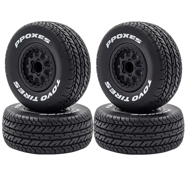 Short Course 2.2/3.0 Wheel for 12mm Hex & Tire Set (4) 1/10 Scale (O.D.=110mm)