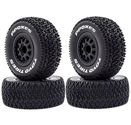 Short Course 2.2/3.0 Wheel for 12mm Hex & Tire Set (4) 1/10 Scale (O.D.=110mm)