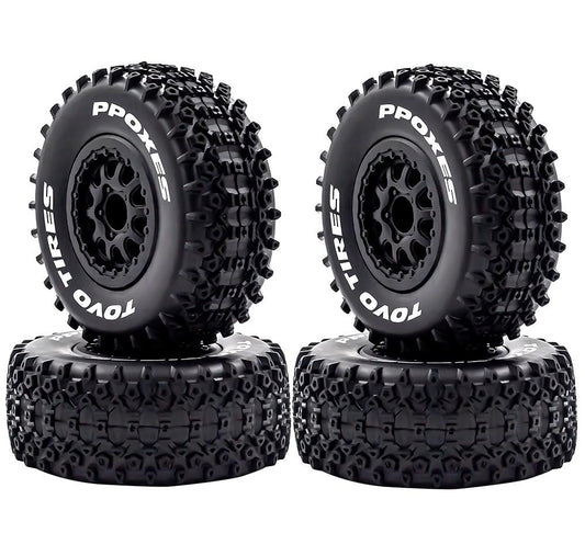 Short Course 2.2/3.0 Wheel for 12mm Hex & Tire Set (4) 1/10 Scale (O.D.=110mm)