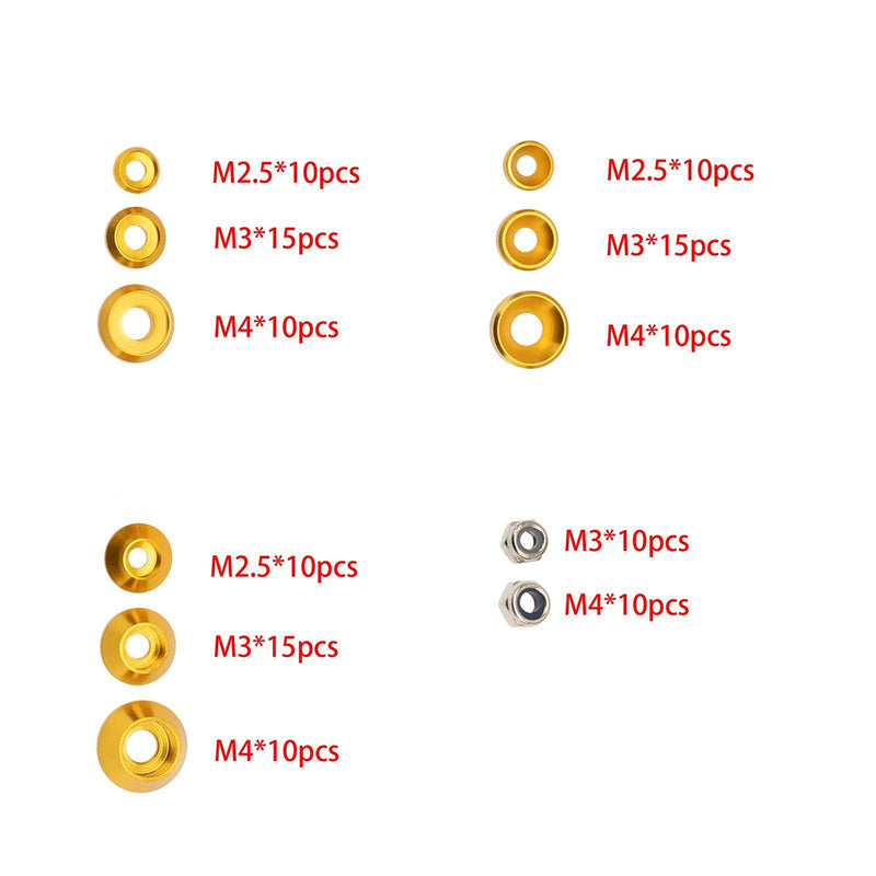 Alloy Machined Color Washers for 2.5mm 3mm 4mm Screws & Hardware
