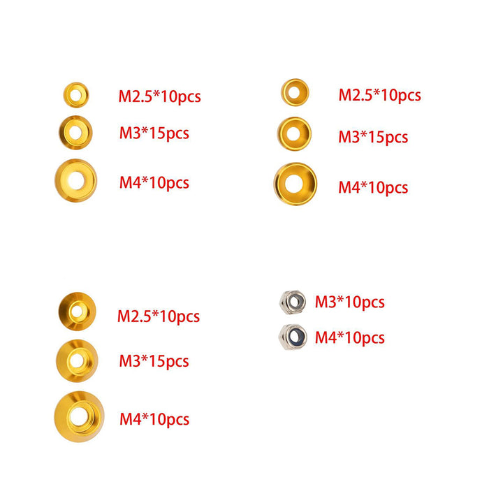 Alloy Machined Color Washers for 2.5mm 3mm 4mm Screws & Hardware