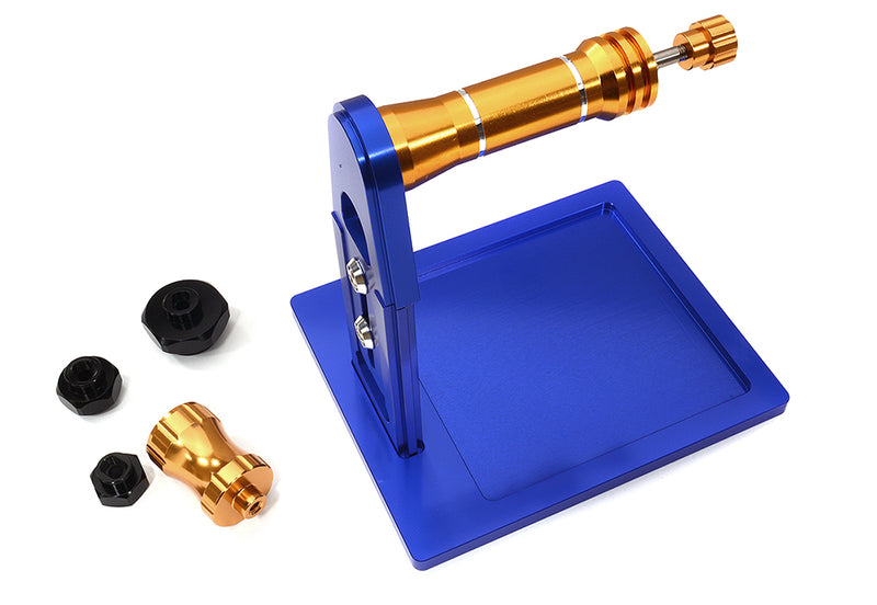 Blue Universal RC Tire Balancer with Hex Adapters 12/14/17/24mm - 220mm Max OD