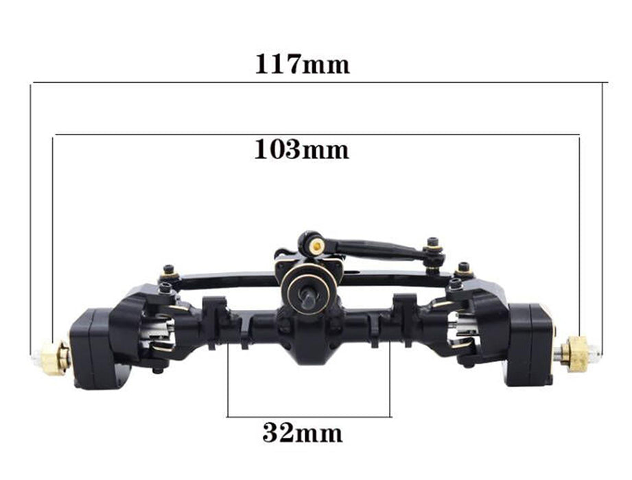 Alloy Machined Front & Rear Wide Axle Set w/ Portal for Axial SCX24 W=110mm