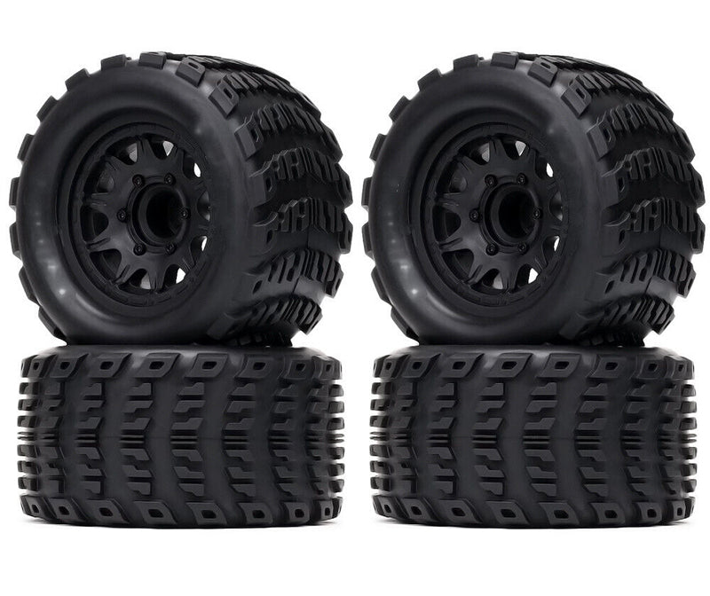 Off-Road 1/10 Size Wheel for 12mm & 14mm Hex & Tire Set (4) OD=125mm W=67mm