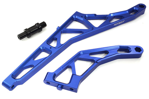 Blue Billet Machined Rear Chassis Braces Pair for Losi DBXL-E 2.0 4WD 1/5 Scale