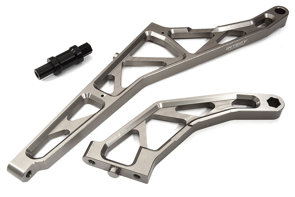 Grey Billet Machined Rear Chassis Braces Pair for Losi DBXL-E 2.0 4WD 1/5 Scale