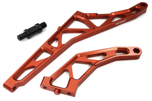 Red Billet Machined Rear Chassis Braces Pair for Losi DBXL-E 2.0 4WD 1/5 Scale