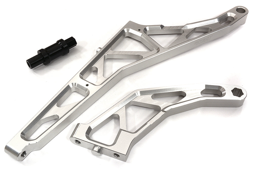  Silver Billet Machined Rear Chassis Braces Pair for Losi 1/5 DBXL-E 2.0 4WD