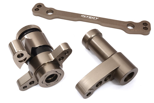 Grey Billet Machined Steering Bell Crank Upgrade Set for Losi 1/5 DBXL-E 2.0 4WD