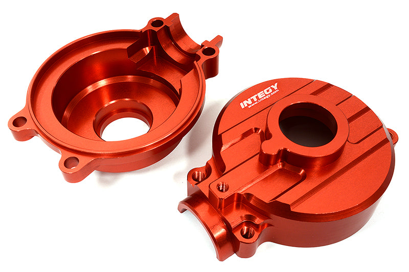 Red Billet Machined Gearbox Housing Set for Losi 1/5 DBXL-E 2.0 4WD