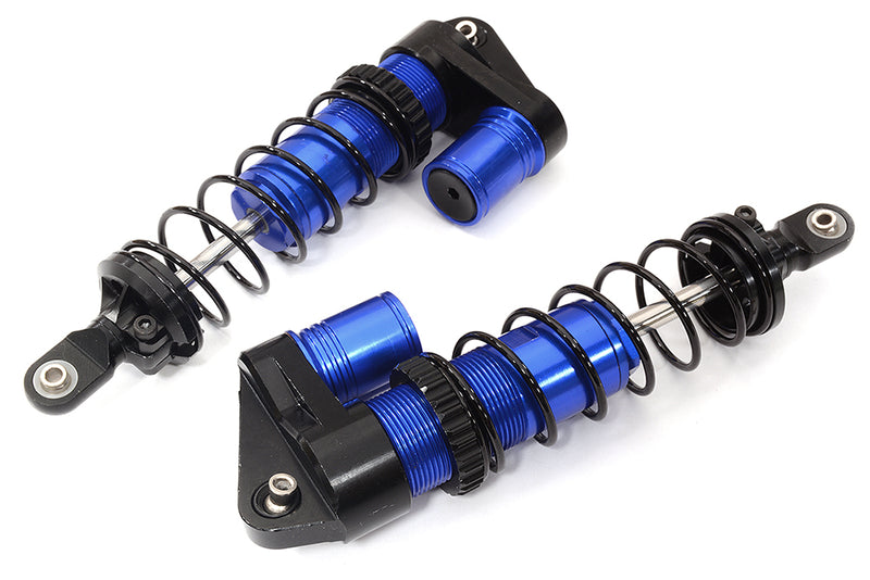 Blue Billet Machined Piggyback Shocks Pair for Traxxas 1/10 Maxx 4S Trucks