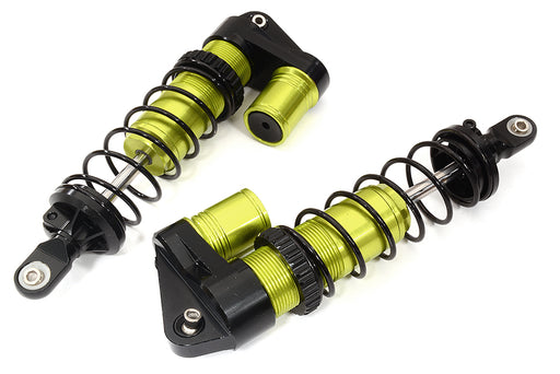 Green Billet Machined Piggyback Shocks Pair for Traxxas 1/10 Maxx 4S