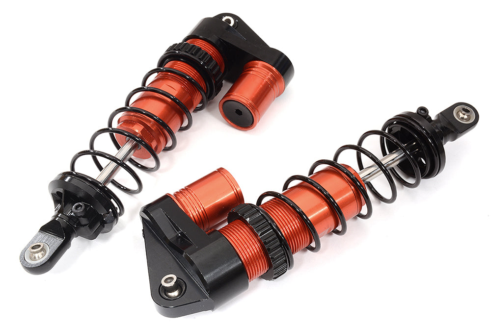 Red Billet Machined Piggyback Shocks Pair for Traxxas 1/10 Maxx 4S