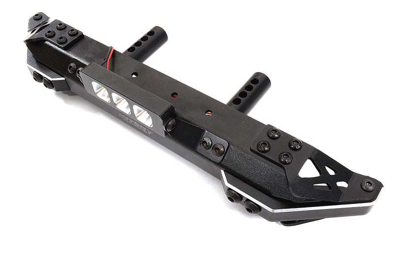 Black Alloy Front Bumper with LED Lights for Axial SCX6 JLU Wrangler