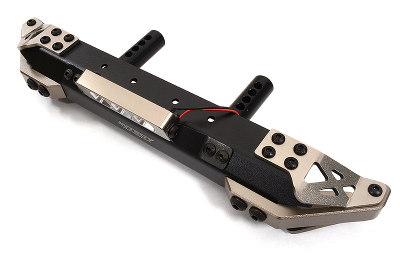 Realistic Front Alloy Bumper w/ LED for Axial SCX6 JLU Wrangler