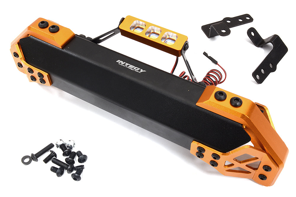 Orange Heavy-Duty Metal Bumper with LED Lights for Traxxas X-Maxx 4X4