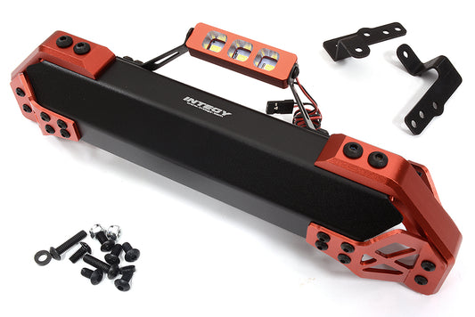 Red Metal Front Bumper Upgrade with LED Lights for Traxxas X-Maxx 4X4