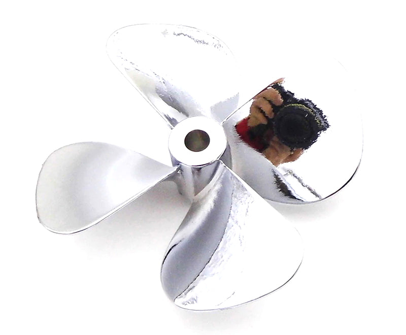 Zinc Metal 55mm 4-Blade Counter Rotate Propeller 4mm Shaft for RC Boat