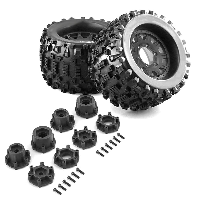 Tires, Wheels & Inserts MK25 Style w/ 14mm & 17mm Hex for 1/8 Size 2pcs OD=165mm