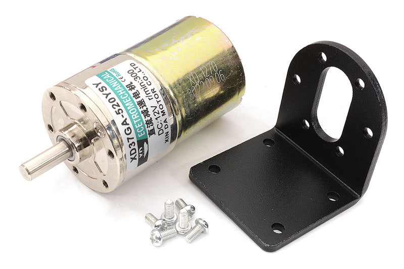 37GA520 (10W) DC Motor w/ Gear Reduction Gearbox & Motor Mount 12v300