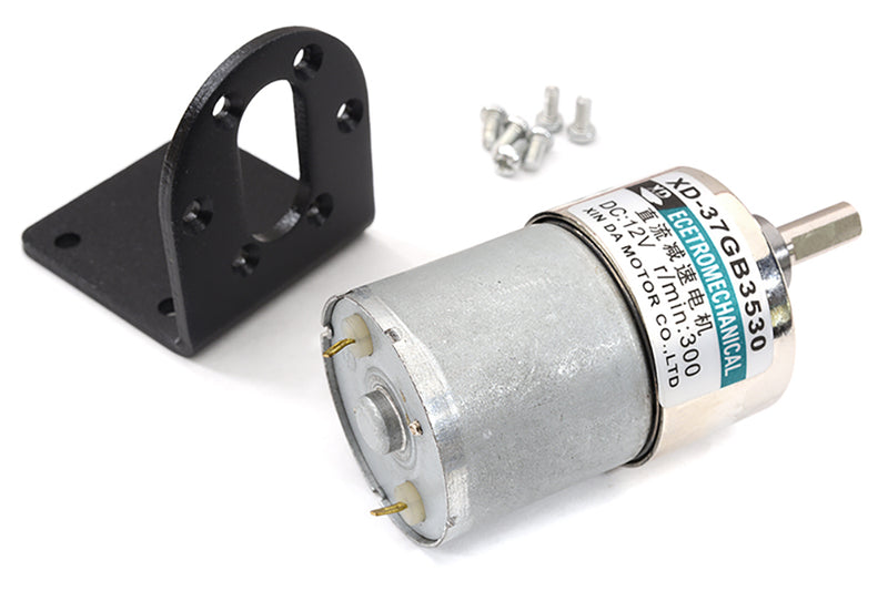 37GB3530 (10W) DC Motor w/ Gear Reduction Gearbox & Motor Mount 12v300