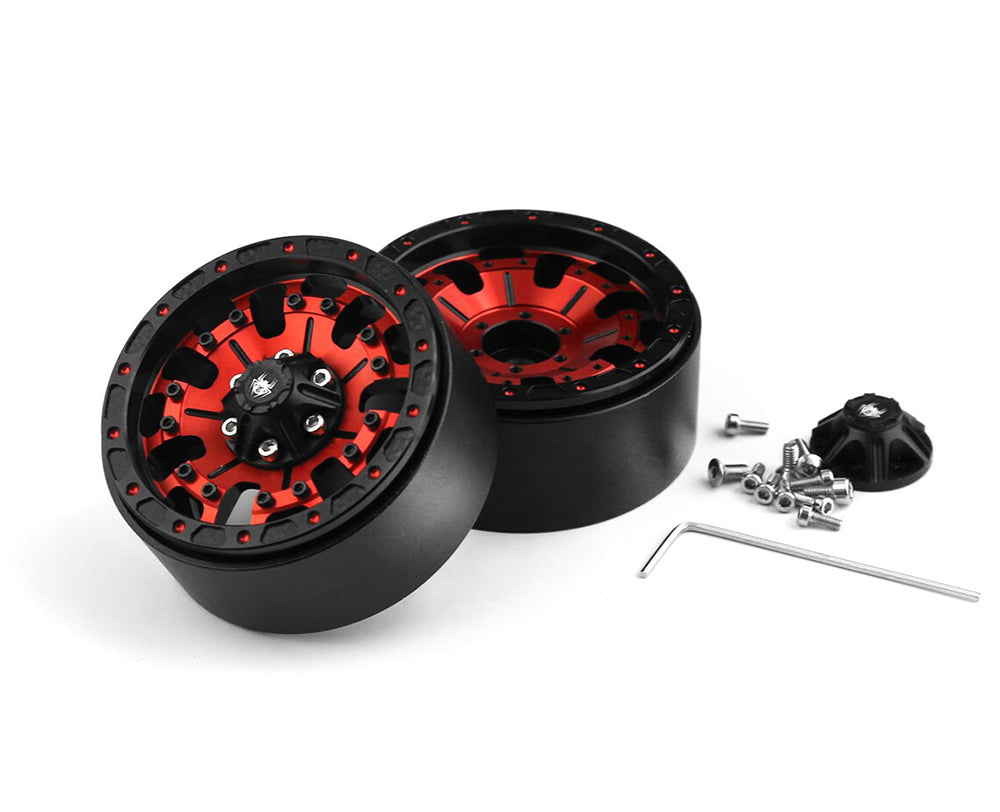 HD 1.9 Size Alloy D7 Spoke Beadlock Wheel (2) for Scale Off-Road Crawler