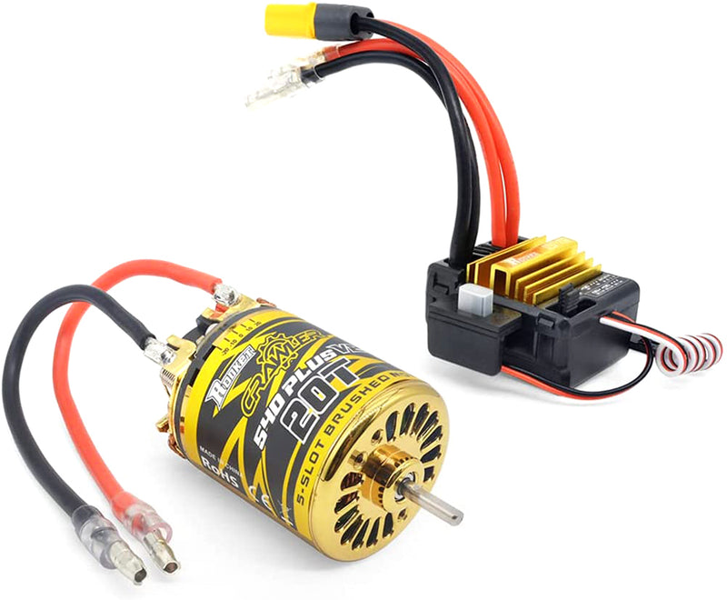 5-Slot 540 PLUS V2 Brush Type 20T Crawler Motor w/ 80A ESC