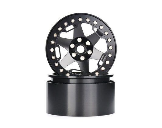 2.2 Size Alloy Machined 6 Spoke Wheels (2) 118g Each for 1/10 Scale Crawler