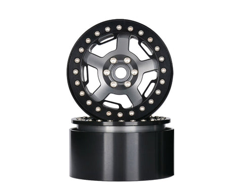 2.2 Size Alloy Machined 5 Spoke Wheels (2) 118g Each for 1/10 Scale Crawler
