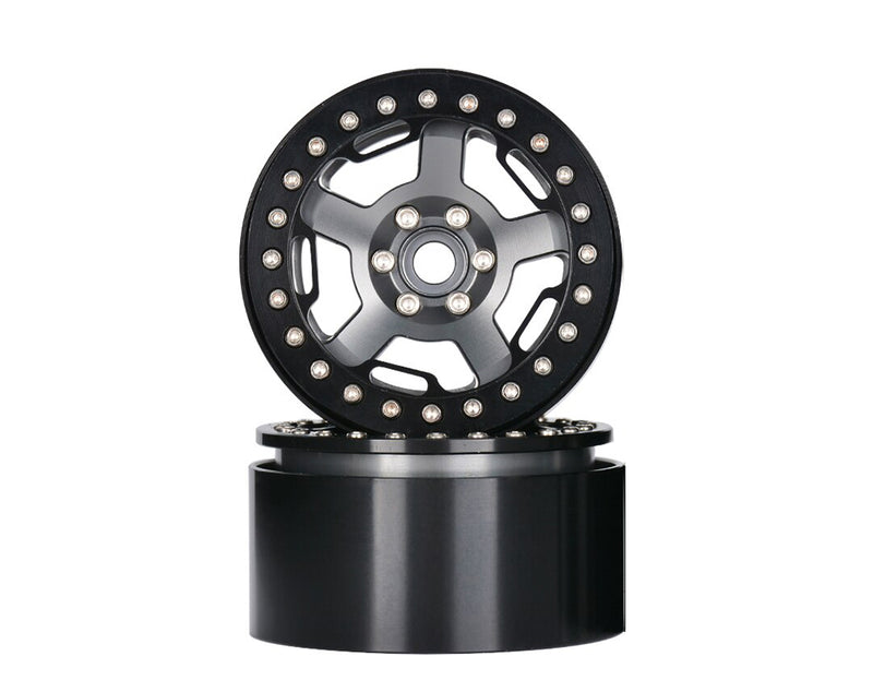 2.2 Size Alloy Machined 5 Spoke Wheels (2) 118g Each for 1/10 Scale Crawler