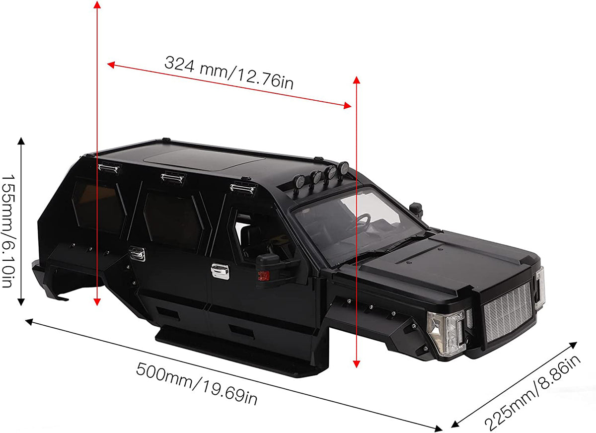 Realistic Plastic Scale Body Kit for 1/10 Size TRX-4 Off-Road Crawler 324mm WB