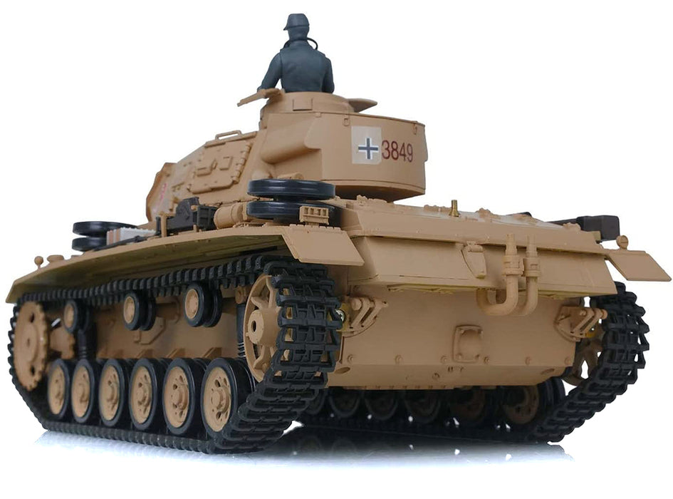 1/16 Scale German Panzer III AUSF H RC Tank, 2.4Ghz R/C Model HL3849-1 7.0