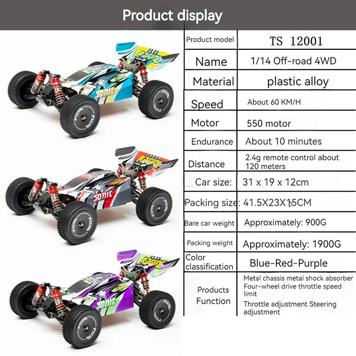 1:14 TS12001 RC 4WD Off-Road Buggy 2.4GHz Racing RTR