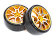 Alloy Machined 10 Spoke Wheels & Tires Set (2) for 1/10 Drift W=26mm