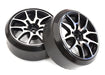 Alloy Machined 10 Spoke Wheels & Tires Set (2) for 1/10 Drift W=26mm