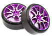 Alloy Machined 10 Spoke Wheels & Tires Set (2) for 1/10 Drift W=26mm