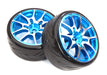 Alloy Machined 10 Spoke Wheels & Tires Set (2) for 1/10 Drift W=26mm