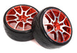 Alloy Machined 10 Spoke Wheels & Tires Set (2) for 1/10 Drift W=26mm