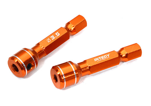 Alloy Machined 1/4 Inch Drive Hex Adapters, Holds Tips 3mm & 3.5mm Bits
