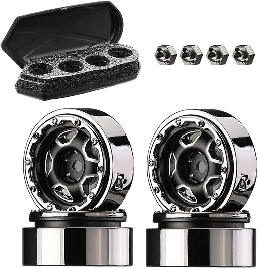 Scale Model Luggage Storage Cargo Case & Alloy Wheel Set for Axial SCX24