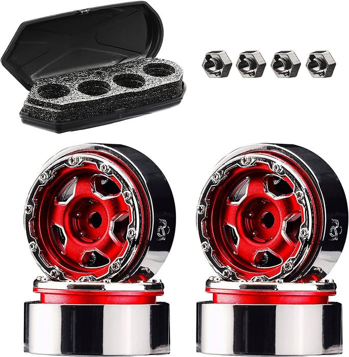 Scale Model Luggage Storage Cargo Case & Alloy Wheel Set for Axial SCX24